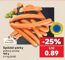 Spišské párky pultový predaj