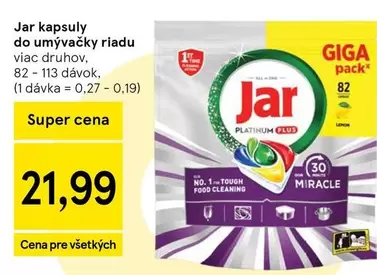 Jar kapsuly do umývačky riadu