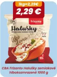 Halušky zemiakové hlbokozmrazené