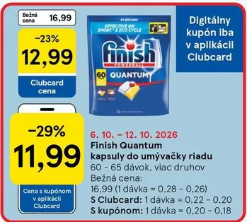 Finish Quantum kapsuly do umývačky riadu