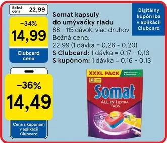 Somat kapsuly do umývačky riadu