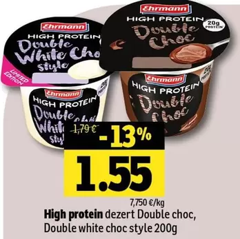 High protein dezert Double choc, Double white choc style 200g