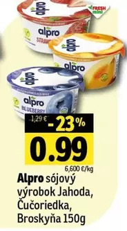 sójový výrobok Jahoda, Čučoriedka, Broskyňa