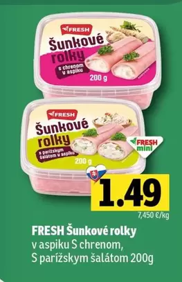 Šunkové rolky v aspiku S chrenom, S parížskym šalátom