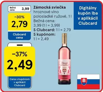 Zámocká sviečka hroznové víno polosladké ružové