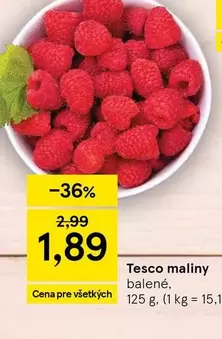 Tesco maliny balené