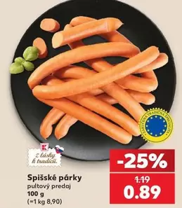 Spíšské párky pultový predaj