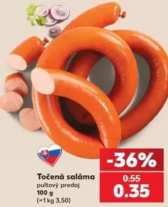 Točená saláma pultový predaj