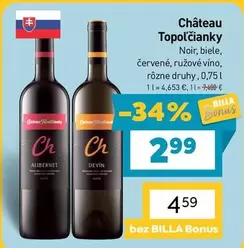 Château Topoľčianky Noir, biele, červené, ružové víno