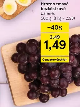 Hrozno tmavé bezkôstkové
