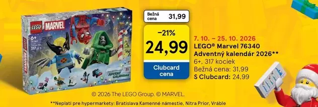 Lego - LEGO Marvel 76340 Adventný kalendár 2026