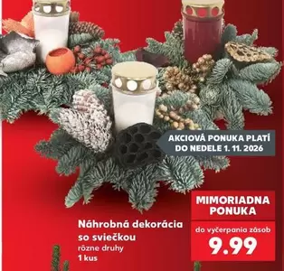 Náhradná dekorácia so sviečkou