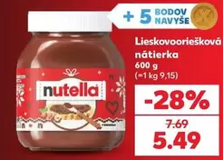 Nutella - Lieskovooriešková nátierka
