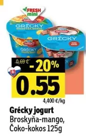 Grécky jogurt Broskyňa-mango, Čoko-kokos