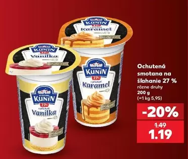 Ochutená smotana na šľahanie