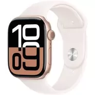 Inteligentné hodinky Apple Watch Series 10 GPS 42mm ružovo zlatý hliník - svetlo rumenný športový remienok - M/L