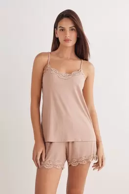 Rebrovaný Top s Čipkou Your Everyday Wear