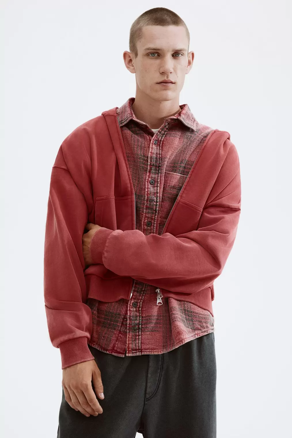 Mikina s kapucňou a zipsom Oversized Fit