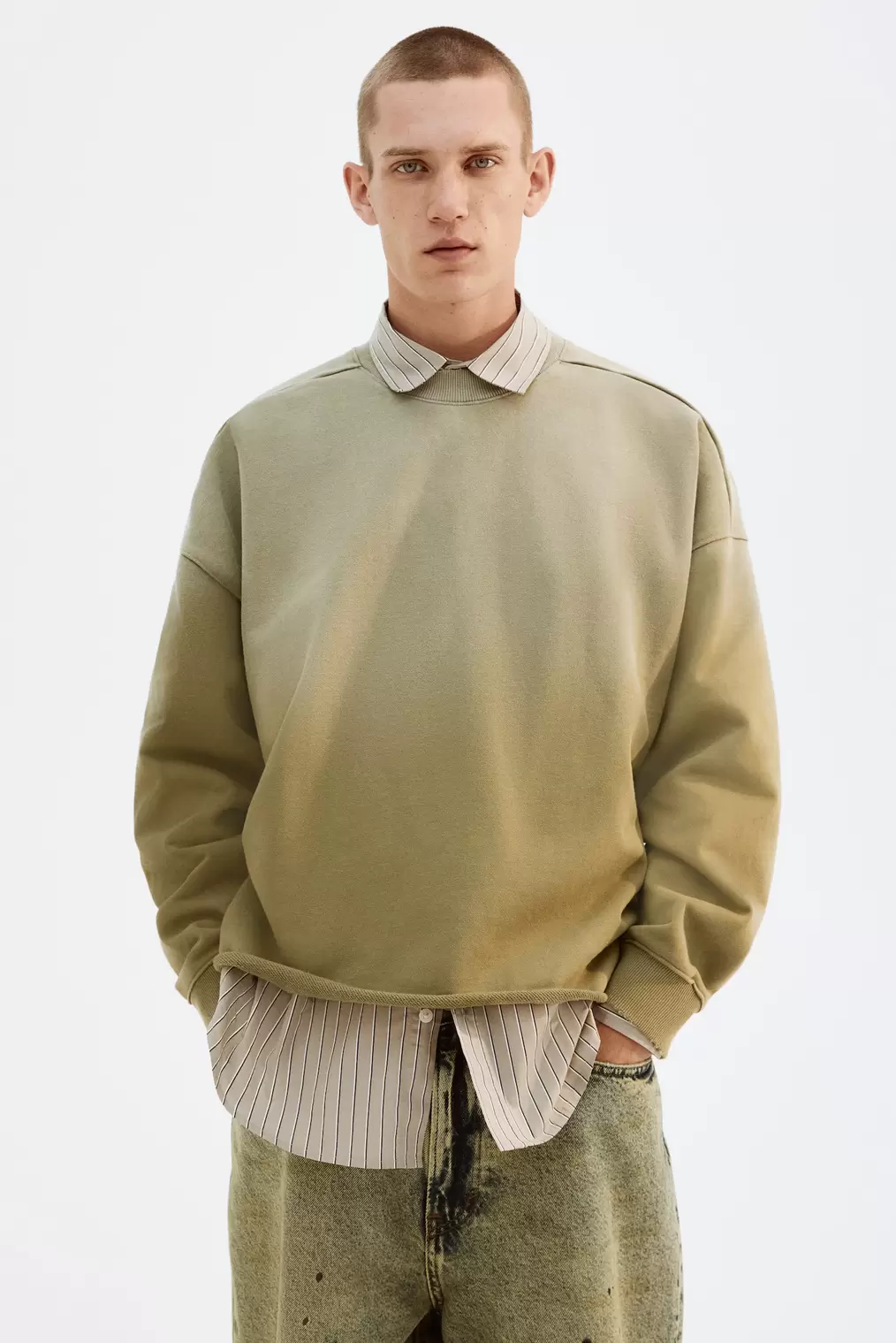 Vyblednutá tepláková mikina Oversized Fit