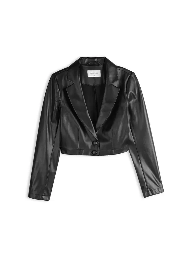 Faux leather blazer