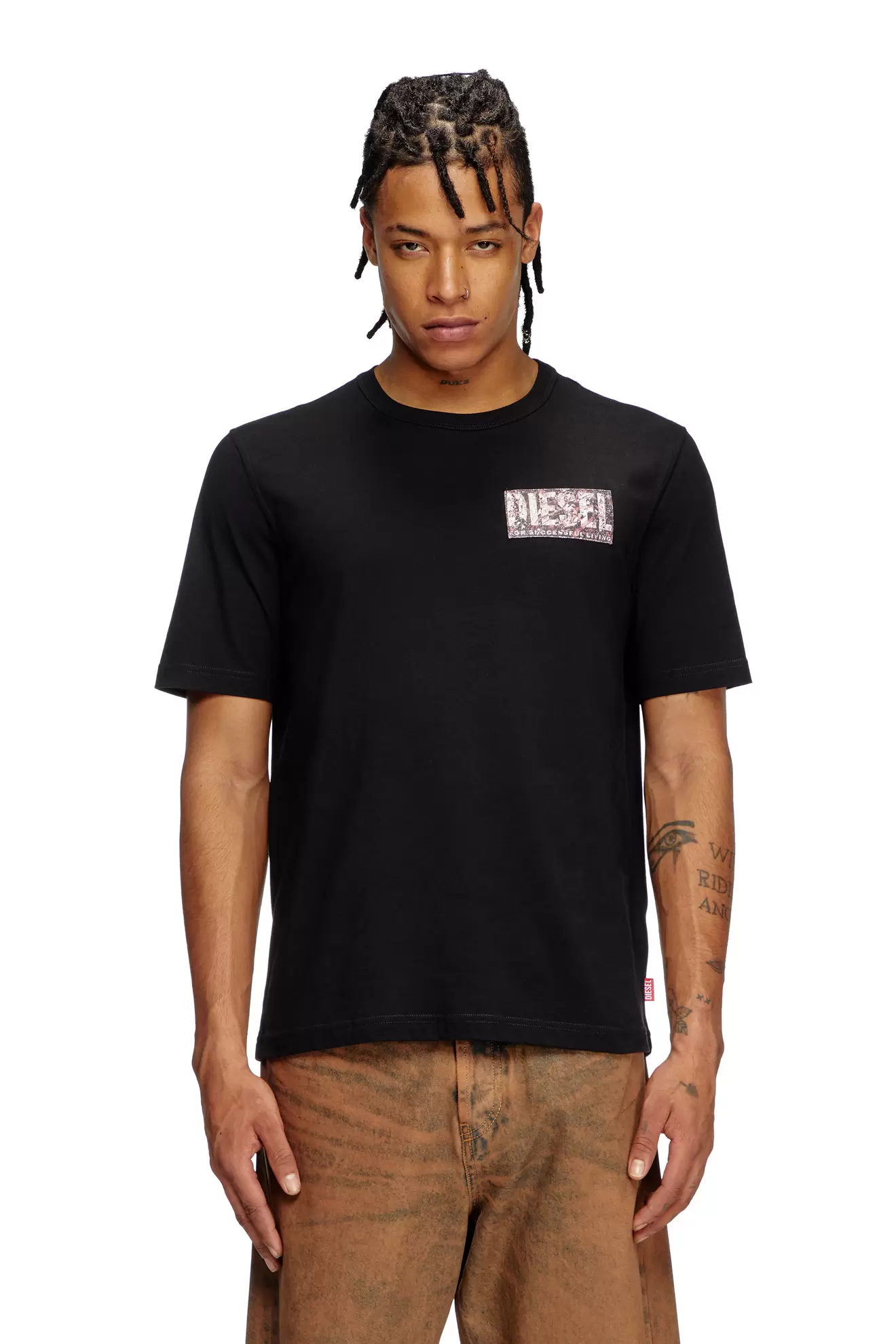 T-shirt with gabardine patch logo