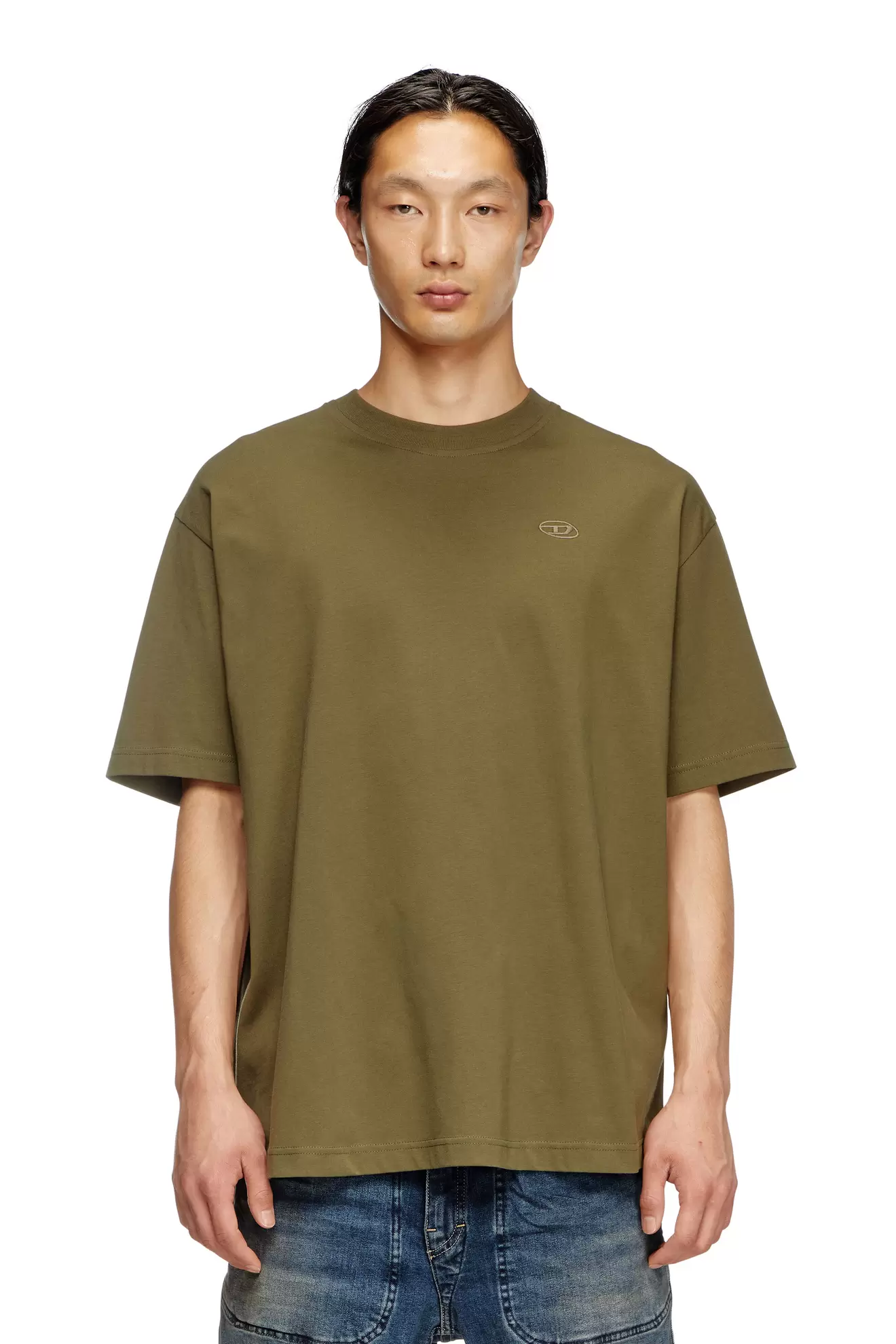 T-shirt with maxi oval D embroidery