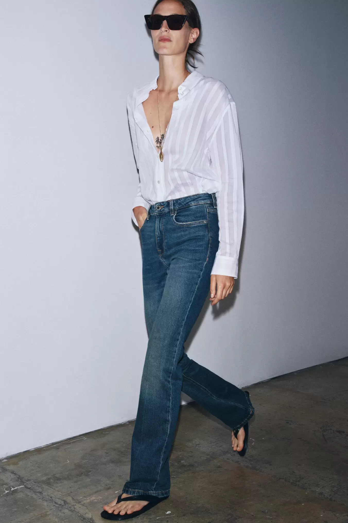 ZW COLLECTION DŽÍNSY BOOTCUT S VYSOKÝM PÁSOM