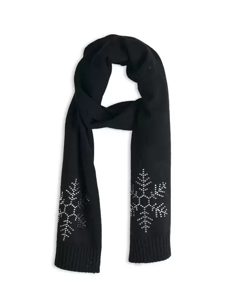 Scarf with faux rhinestone embellishment
