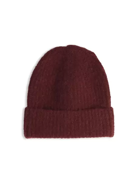 Knitted wool-blend cap