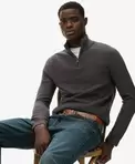 Cotton Texture Half-Zip Jumper