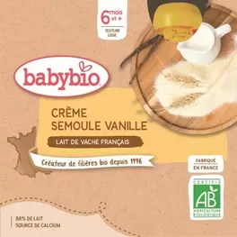 Babybio Krém, vanilka, krupica 4x85 g