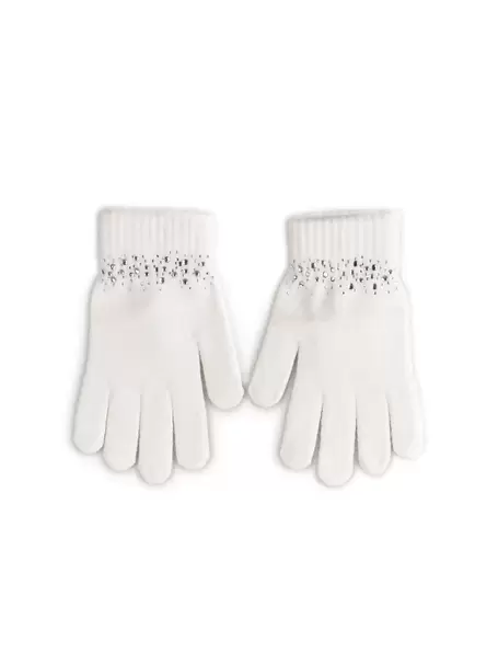 Gloves with faux rhinestones