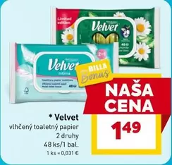 Velvet - vlhčený toaletný papier