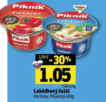 Lahodkový šalát Parížsky, Pikantný