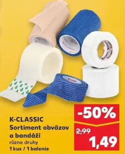 Sortiment obväzov a bandáží