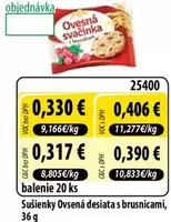 Sušienky Ovsena desiata s brusnicami