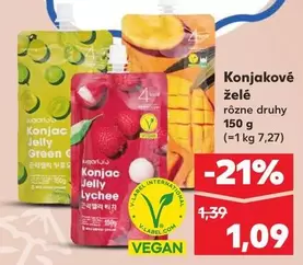 Konjakové želé různé druhy