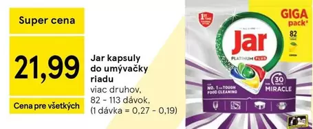 Jar kapsuly do umývačky riadu