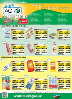 Katalóg Milk Agro v Námestovo | Cash & Carry leták | 2026-03-18T00:00:00.000Z - 2026-03-31T00:00:00.000Z
