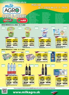 Katalóg Milk Agro v Dunajská Streda | Cash Carry leták | 2026-07-08T00:00:00.000Z - 2026-07-21T00:00:00.000Z