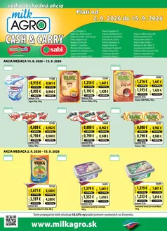 Katalóg Milk Agro v Bratislava | Cash Carry leták | 2026-09-02T00:00:00.000Z - 2026-09-15T00:00:00.000Z