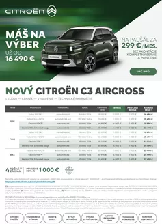 Katalóg Citroën v Vranov nad Topľou | CENNÍK Nový C3 Aircross | 2026-01-01T00:00:00.000Z - 2026-12-31T00:00:00.000Z