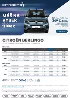 Katalóg Citroën v Vranov nad Topľou | Cenník NOVÉ BERLINGO | 2026-01-01T00:00:00.000Z - 2026-12-31T00:00:00.000Z