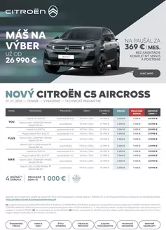 Katalóg Citroën v Banská Štiavnica | Cenník nový C5 Aircross | 2026-01-01T00:00:00.000Z - 2026-12-31T00:00:00.000Z