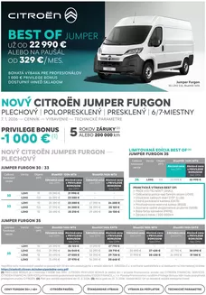 Katalóg Citroën v Sliač | Cenník Jumper Furgon | 2026-01-01T00:00:00.000Z - 2026-12-31T00:00:00.000Z