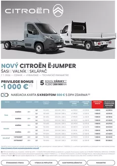 Katalóg Citroën v Sliač | Cenník ë-Jumper šasivalníksklápač | 2026-01-01T00:00:00.000Z - 2026-12-31T00:00:00.000Z