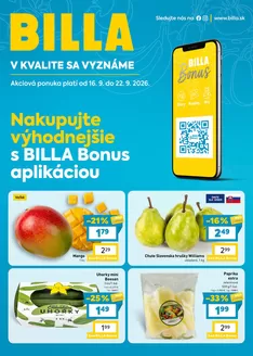 Katalóg Billa | BILLA Bonus leták | 2026-09-16T00:00:00.000Z - 2026-09-22T00:00:00.000Z