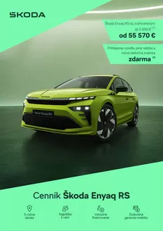 Katalóg Škoda v Prešov | Nova Skoda Enyaq RS cennik | 2026-09-24T00:00:00.000Z - 2026-10-08T00:00:00.000Z