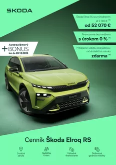 Katalóg Škoda | Skoda Elroq RS cennik | 2026-09-24T00:00:00.000Z - 2026-10-08T00:00:00.000Z