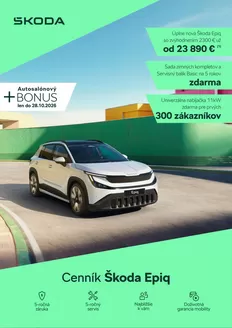 Katalóg Škoda v Turčianske Teplice | Skoda Epiq cennik | 2026-10-29T00:00:00.000Z - 2026-11-12T00:00:00.000Z